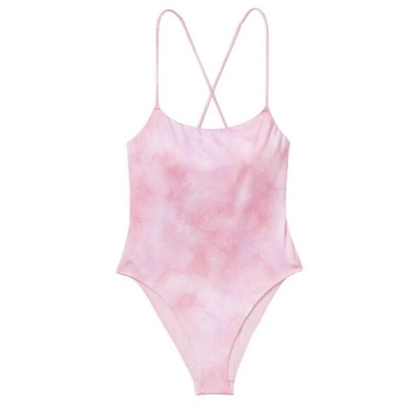 Victoria's Secret Swim VS Scoop One-Piece Swimsuit tie dye pink size XL New - Picture 5 of 10